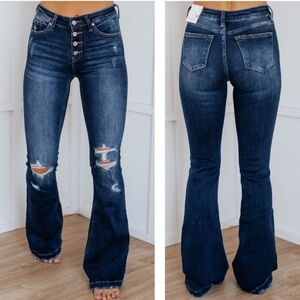 KanCan Darkwash Harlowe Stretch Flare